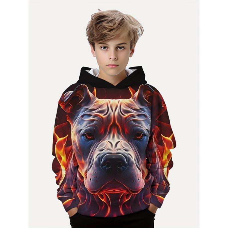 Kids Clothes Boys Hoodies Long Sleeve Funny 3D Dogs Print Children Spring Fall Clothes Casual Stylish Outdoor Boy Clothes Tops