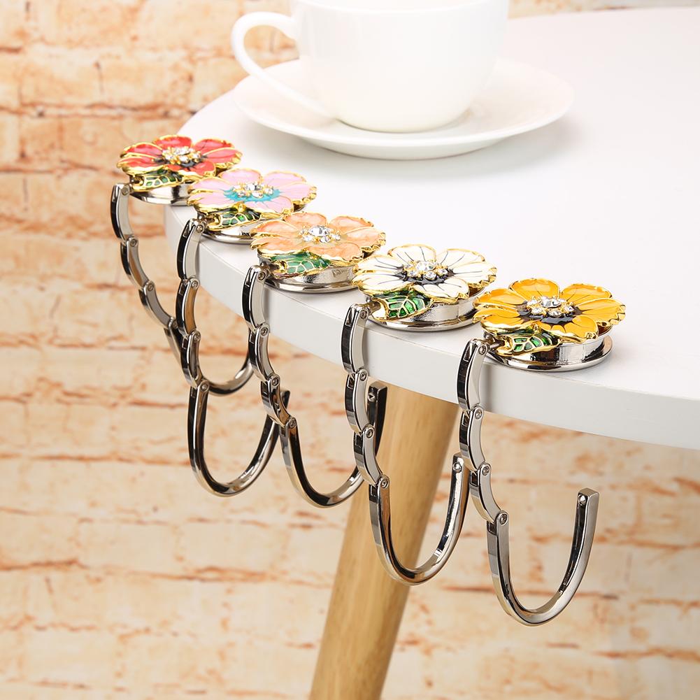Flower Portable Handbag Bag Hanger Hook Fashion Purse Holder Unique Bag Parts Accessories Instant Bag Hanger for Table Desk