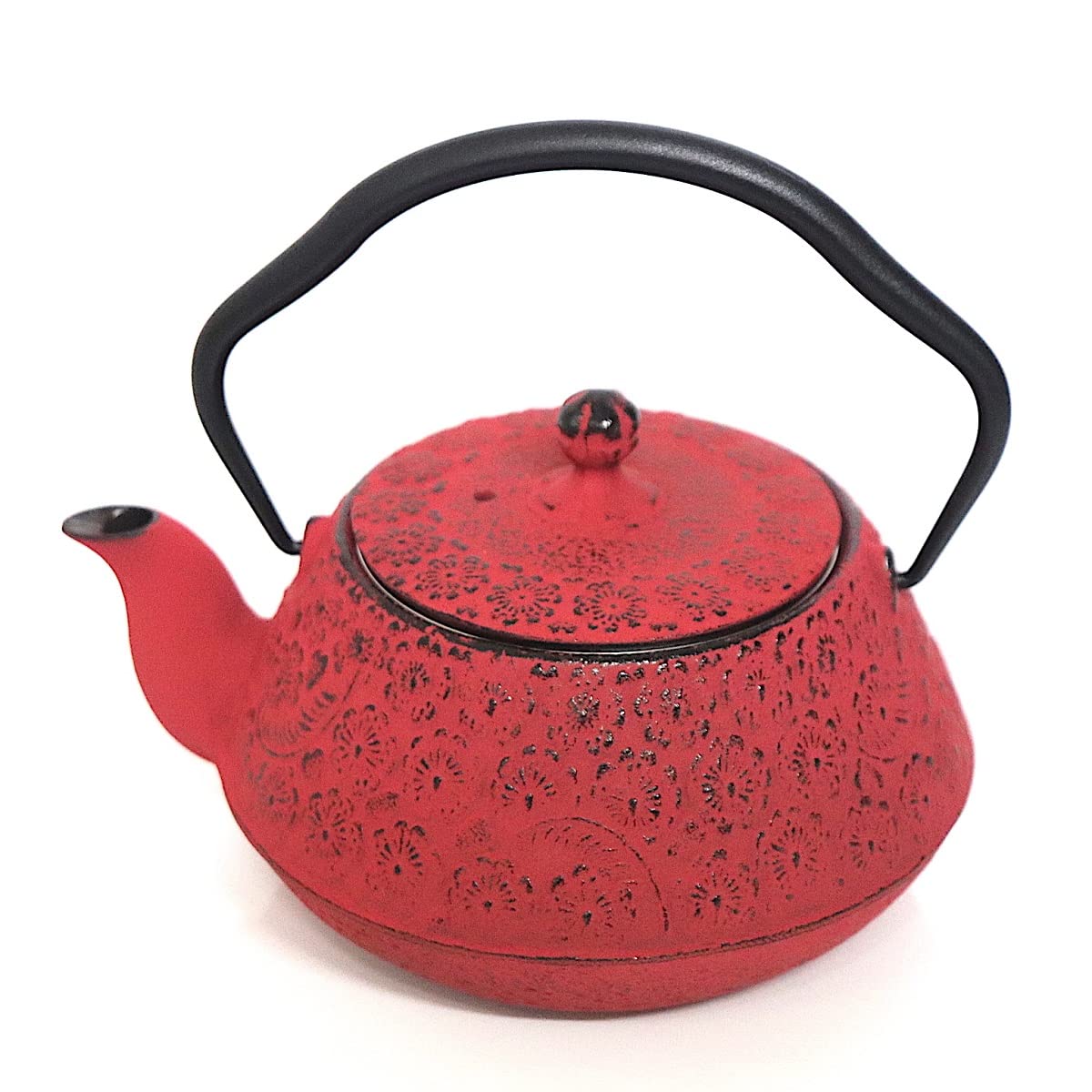 

Iron cherry tea with tea made in Nanbu iron tea Nanbu iron traditional Japanese tea iron cool enamel [Nanbu Ironware] kettle, teapot, waist-shaped червоний