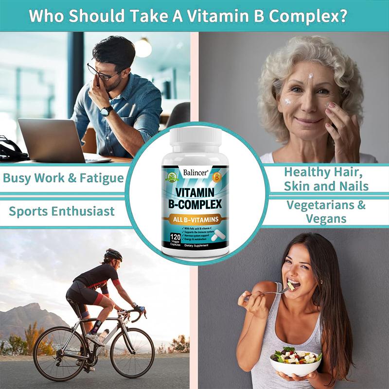 Compound vitamin B capsules containing vitamin C and full spectrum B enhance energy metabolism by 120 capsules