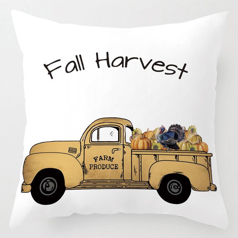 Thanksgiving Pillow Cover, Linen Peach Skin Cushion Cover, Home Sofa Cover, Cushion Waist Pillow, Linen Pillow