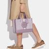 New COACH Dempsey Fabric With Cow Leather Tote Bag, Shopping Bag, Handbag Large Size Women's Lilac Purple C8448-SVSOT