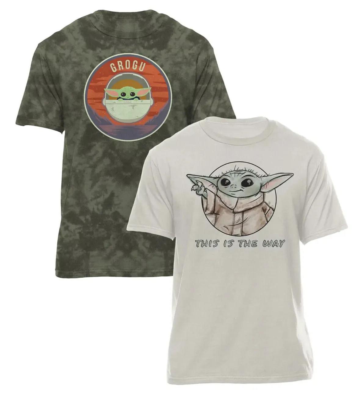 2 T-shirts Star Wars Grogu The Mandalorian Baby Yoda TV Show This is The Way New XL