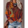 Womens Loose Fit Long Sleeve Round Neck T-Shirt With 3D Dinosaur Christmas Tree Print Milk Silk Fabric