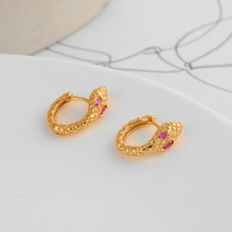 Fashion Snake-shaped Willow Leaf Chain Earrings - Unique and Versatile Ear Jewelry - Heart-shaped Round Beads Ear Decorations