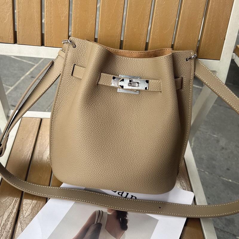 Neue erste Schicht Rindsleder Eimer Tasche Gemüsekorb Tasche Pendler und Freizeit Schulter Umhängetasche Damen Tasche