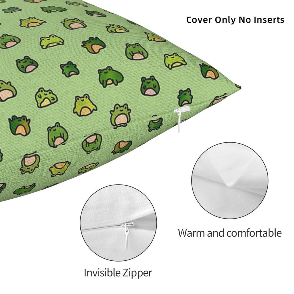 Frogs Doodle Square Pillowcase Cushion Cover Pillow Case Throw Pillow Cover for Home Bedroom Car