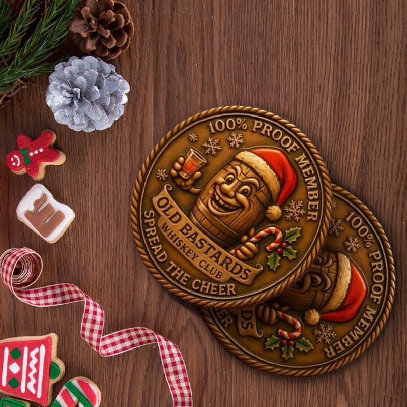 Flat Santa Claus Challenge Coin Commemorative Collectible Coin Gift