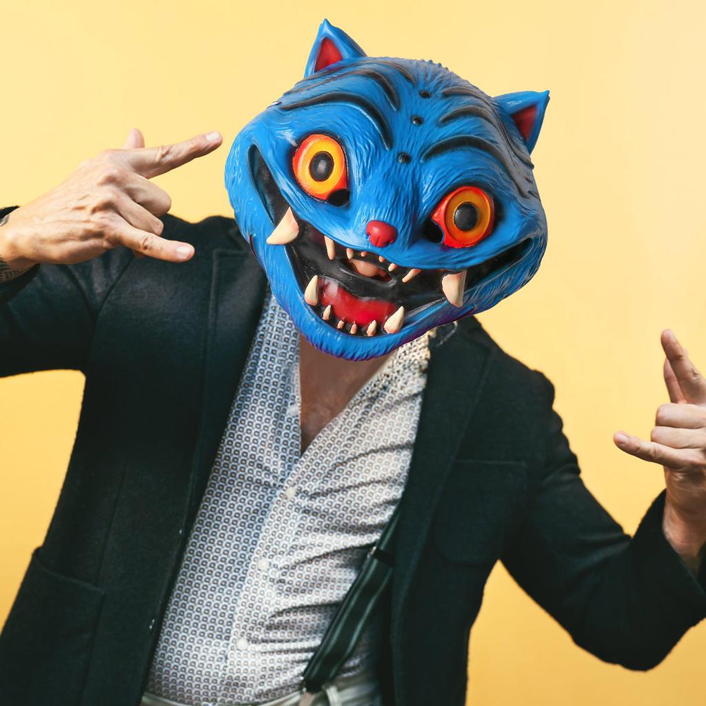 Blue Halloween Latex Mask Horror Latex Mask Masquerade Head Cover