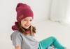 Hat Scarf Set For Girl Two-layer Cotton Dark Pink 42-48