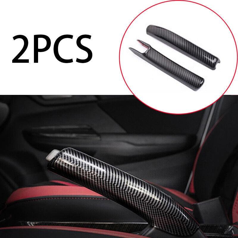For Honda Fit Jazz 2014-2020 Carbon Fiber Console Shifter Hand Brake Cover Trim
