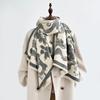 Retro elegant scarf women's winter high sense versatile imitation cashmere shawl thickened warm scarf