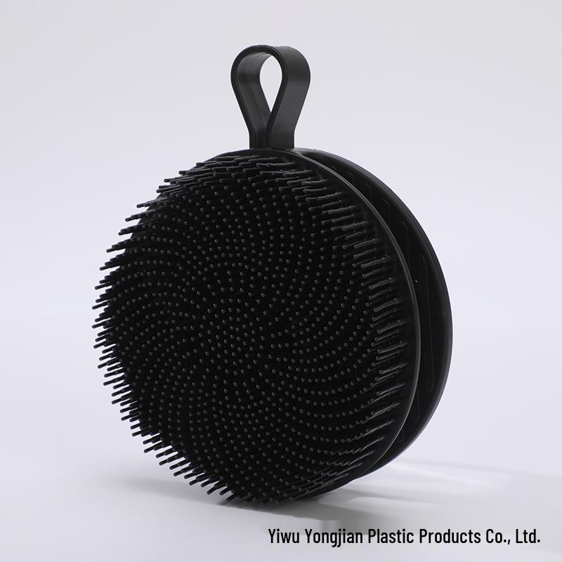 

Dual-Sided Silicone Bath Brush & Mud Scraper: Painless Body Scrub and Mud Remover. Color Box Packaging чёрный