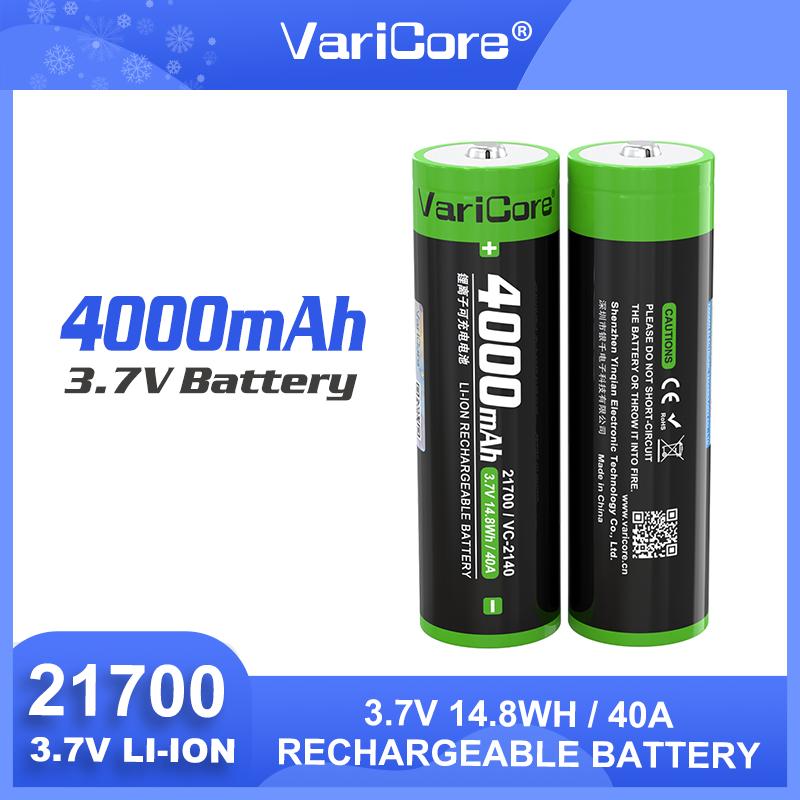 VariCore 3.7V VC-2140 4000mAh 21700 Button Top For Flashinglight High-capacity 40A discharge Power Tool 100% Original Lithium Battery