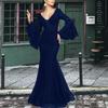 New Women's Lace Embroidered Fishtail Slim Evening Dress