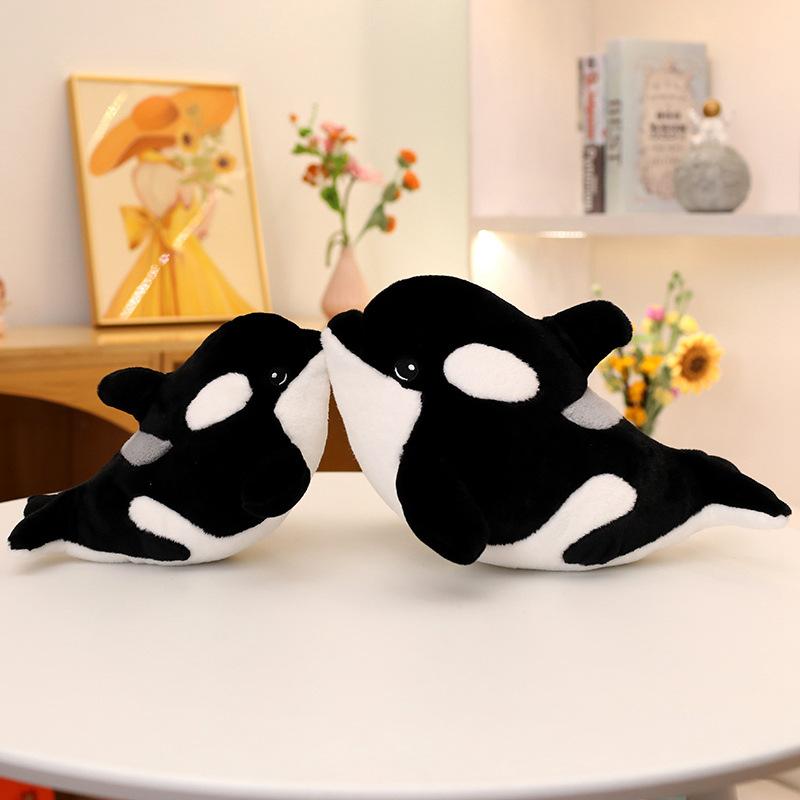 Simulation Marine Animal Killer Whale Doll Plush Toy Black Killer Whale Doll Children Soothing Doll