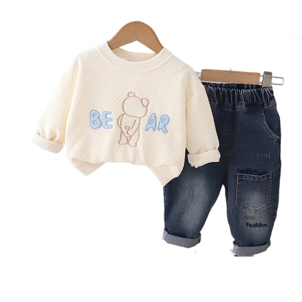 Uformelt langermet sett for barn, komfortable hverdagsantrekk