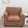 Couchbezug im Kunstleder-Look Stretch Einzelsofa Sessel Überwurf Möbelbeschützer Weich mit elastischem Boden Sesselbezug