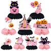 1Set Halloween Crafts Honeycomb Ornament Desktop Ghost Theme Table Decor Paper Birthday Party Decoration Spider Backdrop