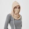 Practical Cycling Face Cover Hat Set Thick Drawstring Keep Warm