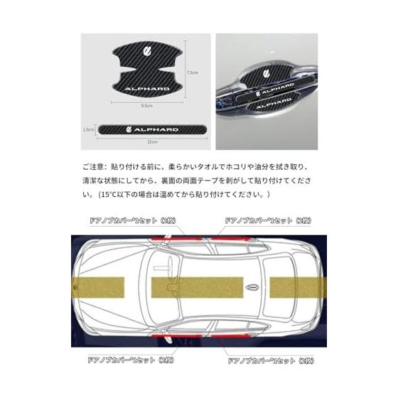 HUDIY Door Handle Protector for New Alphard 40 Series Car Door Knob Cover ALPHARD 40 Series AAHH40W AAHH45W (June 2023 - Current) Car Door Scratch