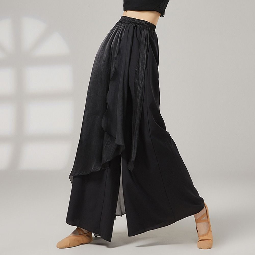 Chiffon Classical Dance Trousers Flowing Performance Costumes Fashion Dance Skirt Pant Women