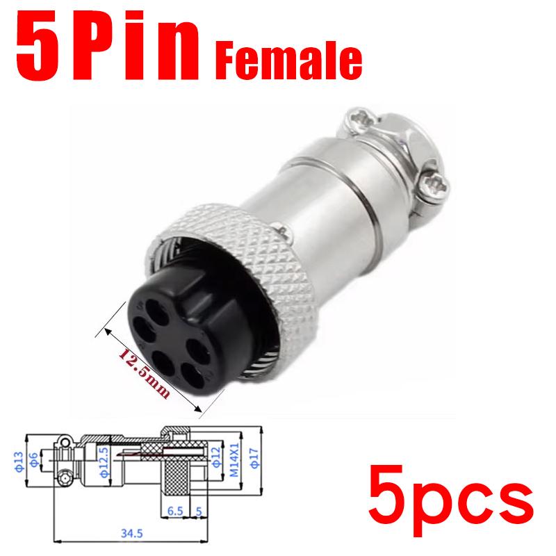 5pcs GX16 Flange Butting Type Aviation Plug Socket 2/3/4/5/6/7/8/9/10 Pin Male Female Fixing Circular Connectors
