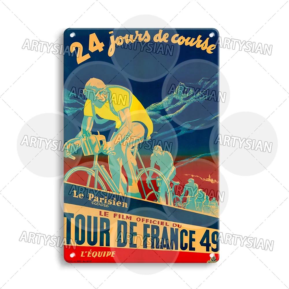 Tour de France Metal Sign Cycle Bicycle Racing Plaque Course de la Paix Championnat du monde Tour of Peace Vel’ d’Hiv Alcyon