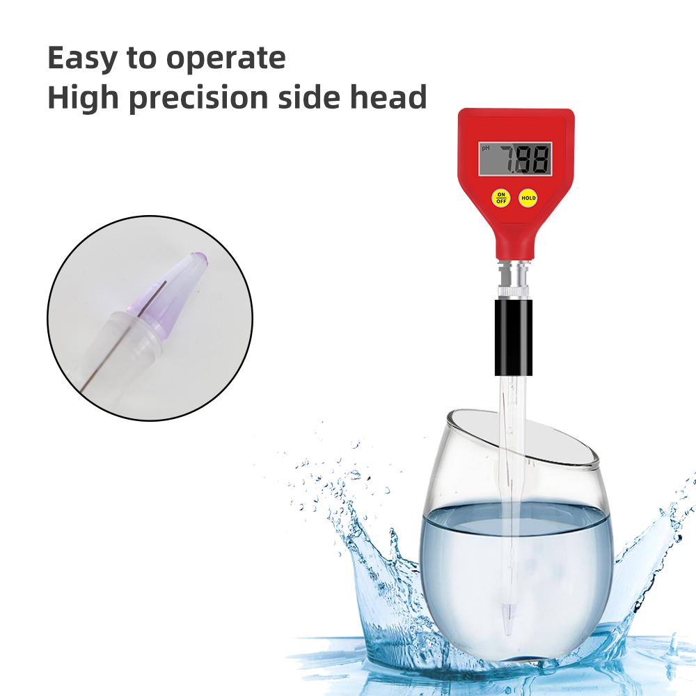 Handheld PH Meter PH-98108 pH Tester Glass Electrode Water Quality Detector for Aquarium Water Food Cheese Milk Soil
