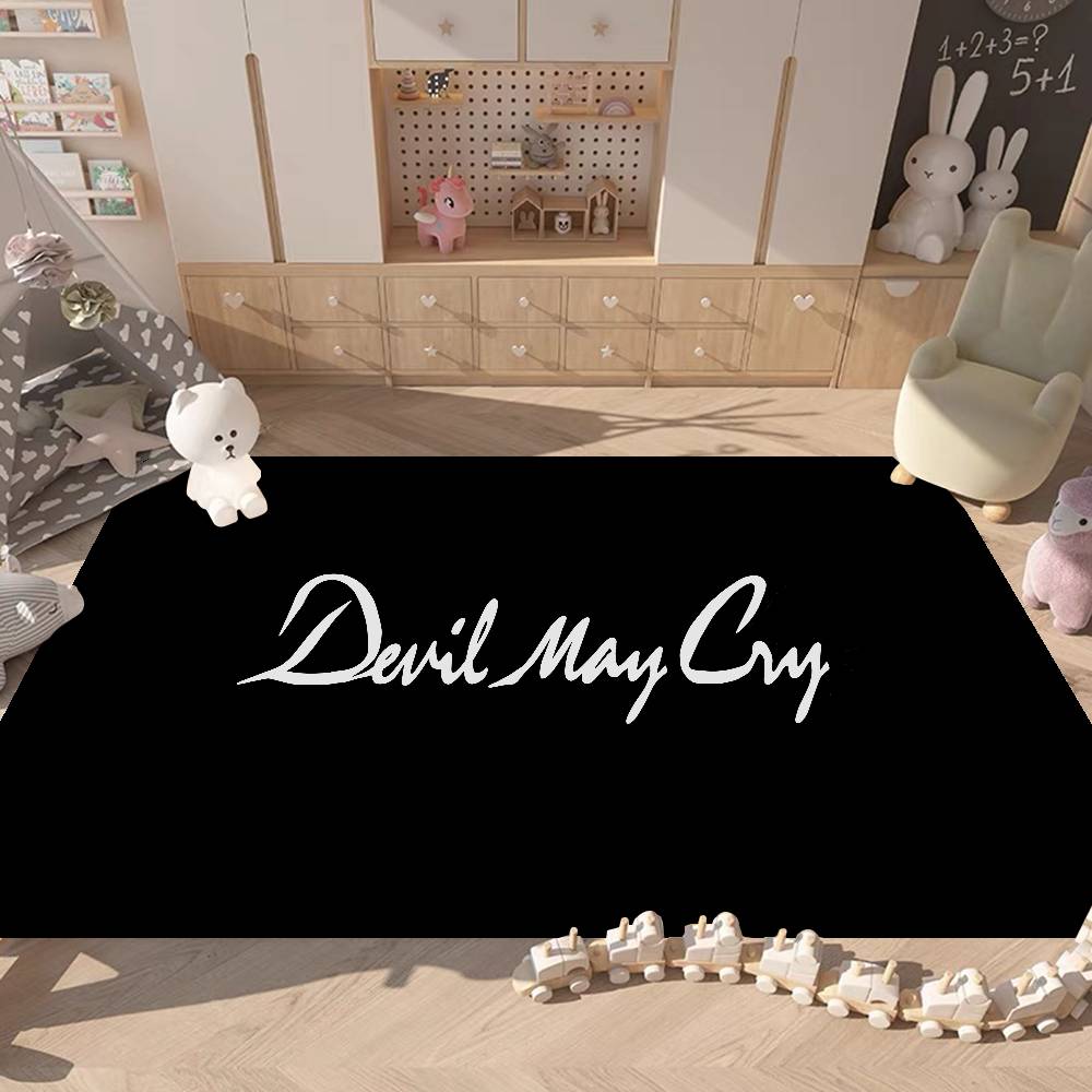 Anime D-Devil May C-Cry Logo Kitchen Mat Kids Room Bedroom Decoration Balcony Anti-Slip Doormat Living Room Alfombra