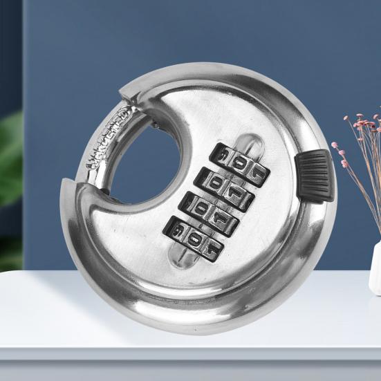 4 Digit Combination Disc Padlock Stainless Steel Weather-proof Disc Lock for Trailer