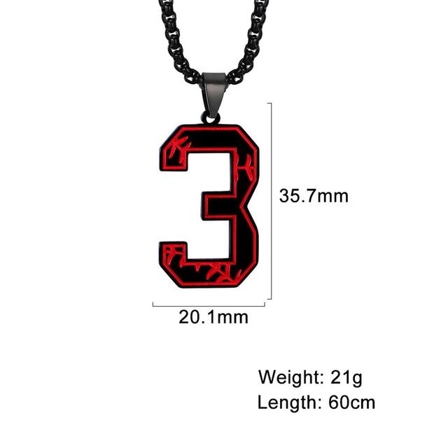 My Shape Baseball Pattern Number Pendant Necklace For Men Sport Basketball Figure Stainless Steel Necklaces Fashion Male Jewelry