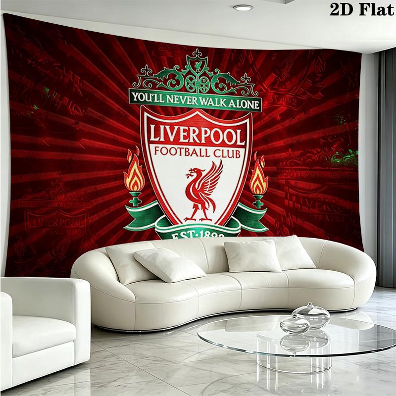 Arazzo da Parete del Liverpool Football Club Appeso Estetico alla Parete Coperta in Tessuto Stampato Arazzi Decorativi per Camera da Letto Soggiorno Decorazione per la Casa