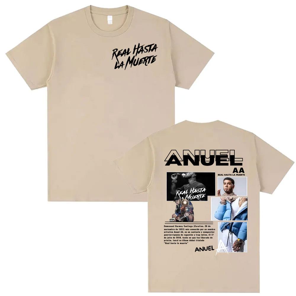 Rapper Anuel AA Real Hasta La Muerte Tour T Shirt Men Women Fashion Hip Hop Pop Music Summer Shirts Casual Short Sleeve Tshirt