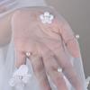 Elegant 2 Tiered Bridal Veils with Flower Studs Perfect For Wedding Ceremony And Bride PhotoShoots Occasion
