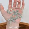 Cool Silver Sparkling Flower Winding Bracelet, Light Luxury Niche Irregular Open Bangle For Women