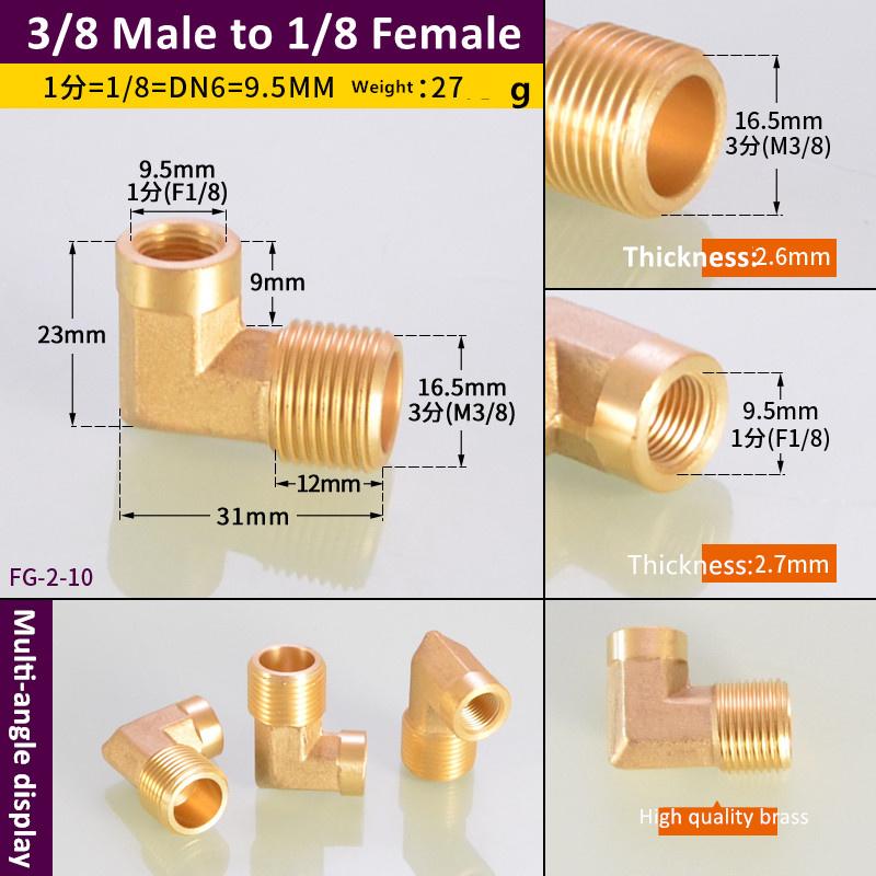 1/8" 1/4" 3/8" 1/2" 3/4" 1" Innengewinde x Außengewinde 90 Grad Messing Winkelstück Rohrfitting Verbinder Kupplung Für Wasser Kraftstoff Kupfer Adapter