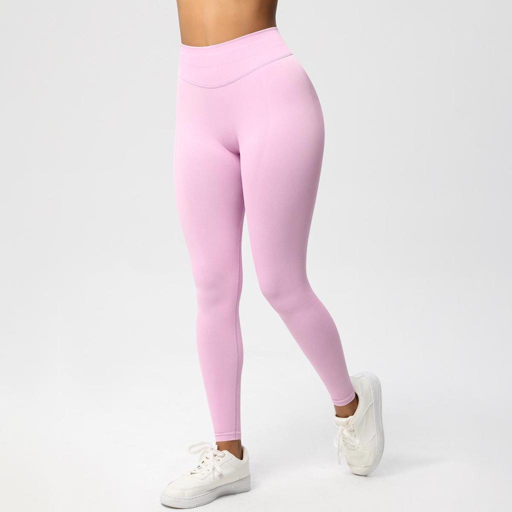 Pantalon de Yoga Fitness Sans Couture Taille Basse: Leggings push-up, moulants, haute performance.