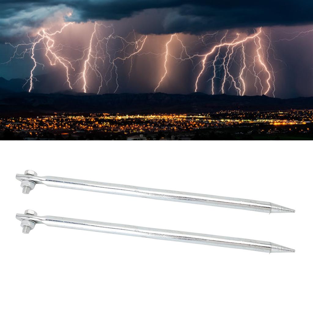 2 Stück Kupfer-Erdungsstangen-Set, Erdungsstift mit Erdungskabelklemmen, Kupferplattierte Erdungsstangenklemme für Elektrozaun, Generator, Erdungsanschluss