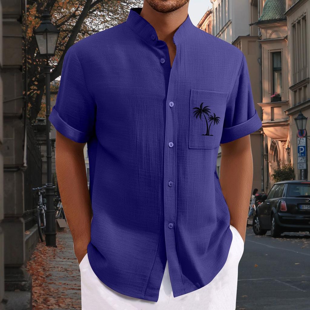 Pánské ležérní volné tričko s krátkým rukávem a potiskem a módním topem