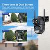 12MP 6K WiFi IP מצלמת חיצונית 8X זום שלוש עדשות מסך כפול מצלמת אבטחה ביתית מעקב אוטומטי מיני במעגל סגור מעקב WiFi