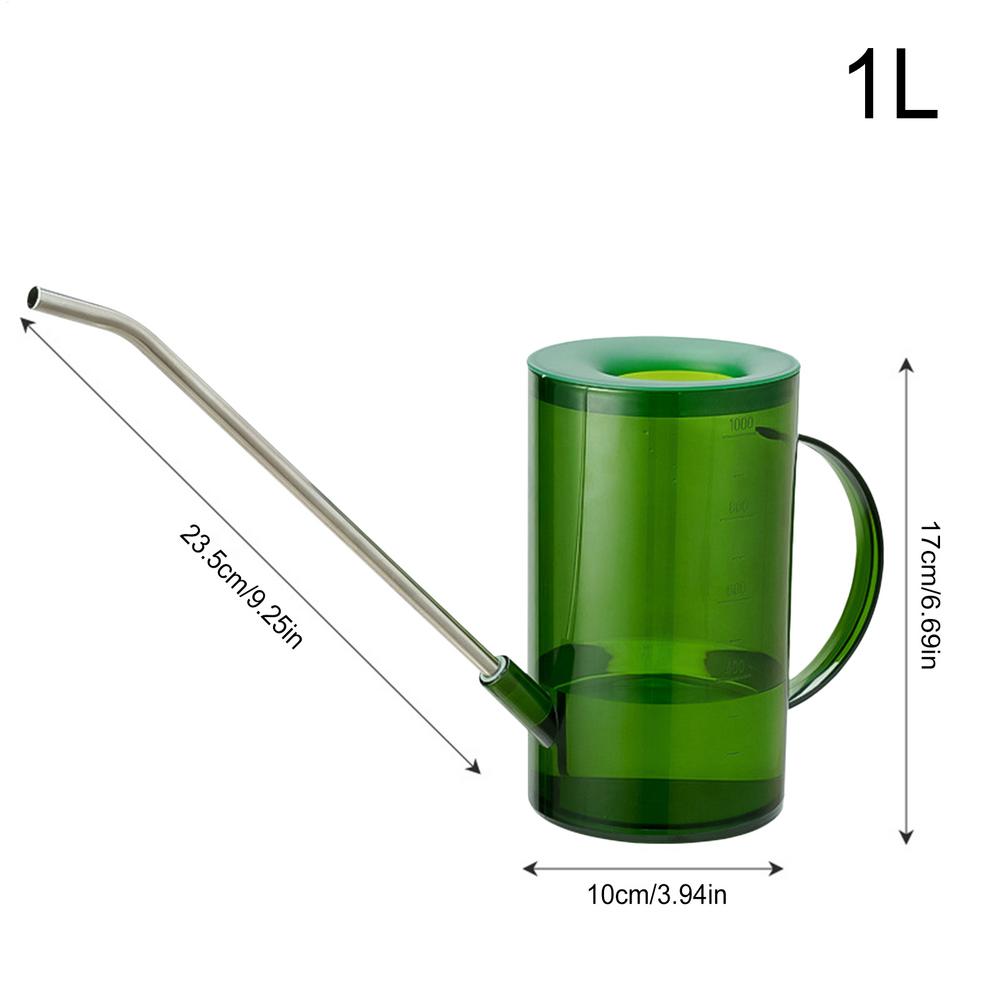 1L Long Spout Watering Can with Handle Detachable Lid Garden Irrigation Spraying Pot for Indoor Outdoor Plants Flower Office