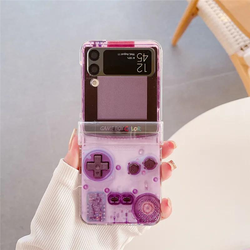 For Samsung Galaxy Z Flip 3 4 5 Phone Cases Cute Cartoon Hard Crystal Plastic PC Back Cover Case For Samsung Z Flip5 ZFlip5
