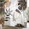 Luxury Tropical Leaf Shower Curtain Watercolor Botanical Waterproof Bath Curtain For Bathroom Decor Modern Boho Style With Hook