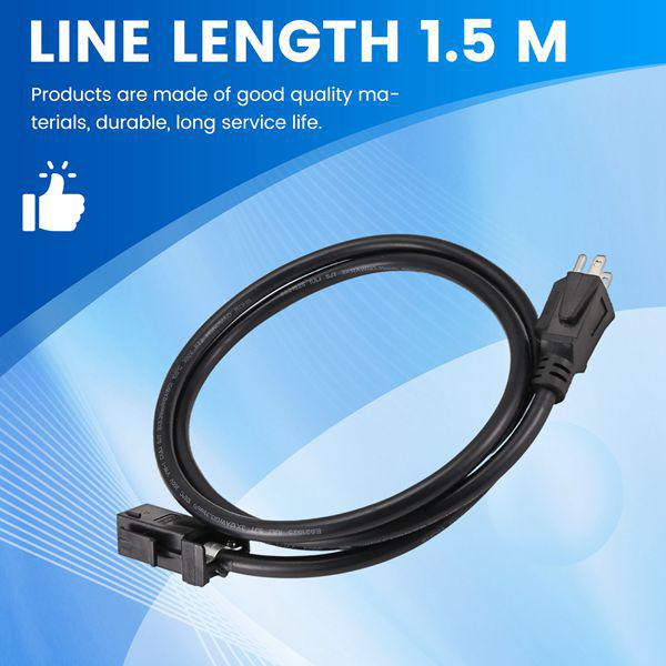 Power Cord, 1 Piece, Black, PVC+Copper, US Standard AC100-277V, P13 Plug, Suitable for Various Applications.