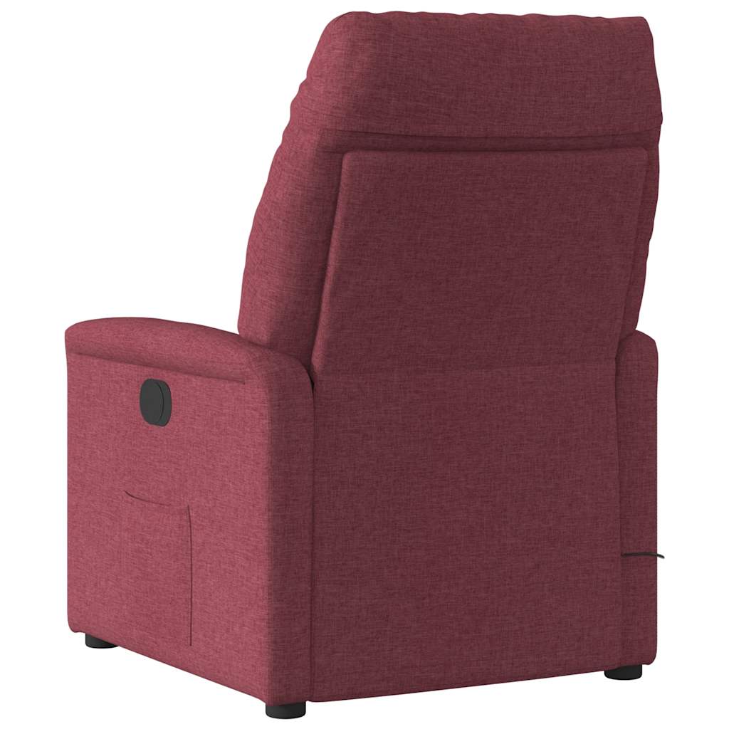 Electric Recliner Chair Burgundy Fabric