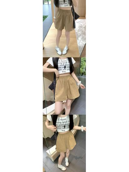 Petite Women's Korean Style Wide-Leg Summer Workwear Shorts
