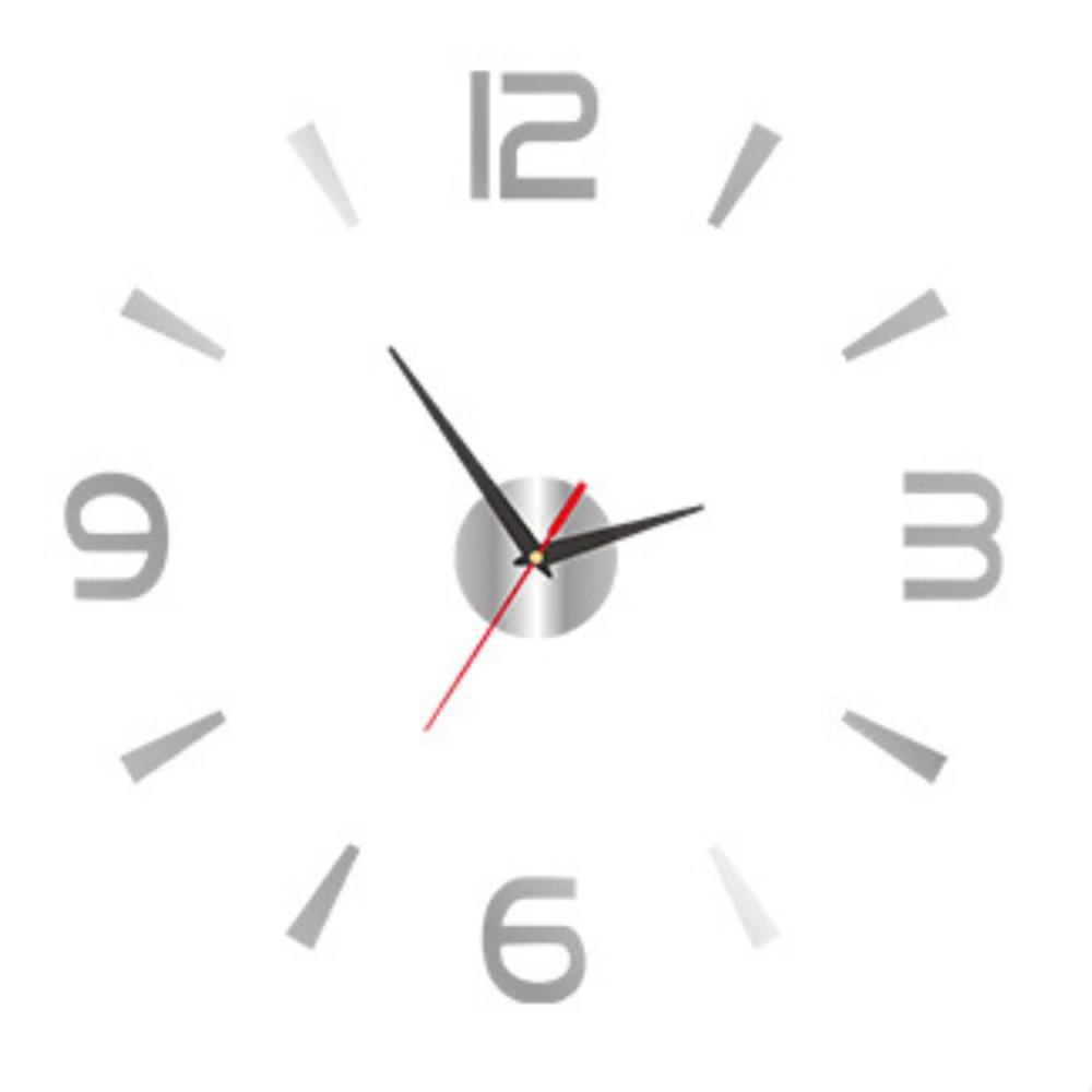 

Frameless DIY Wall Clock Acrylic Without Punching Night Light Arrows Decal Wall Decoration Wall Mechanism Home Silent Clock серебряный