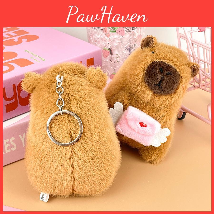 Capybara Cupid Plush Stuffed Toy Animal Doll Couple Keychain Birthday Gifts