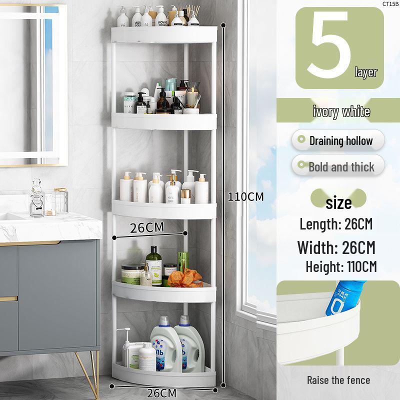 Triangular Bathroom Corner Shelf Rack for Indoor Storage